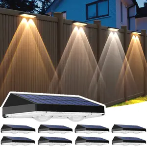 summervibes，Solar Fence Lights 9 Pack, 7 RGB Colors & 3 White Modes LED Solar Outdoor Lights, High Efficiency Lens LED, IP65 Waterproof Dusk to Dawn Solar Powered Wall Lights for Fence, Patio, Deck, Yard, Garden, Pathway Decor