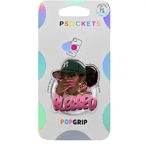 Blessed Baddie Phone Grip Magsafe, Pink Blessed Baddie Phone Grip Holder, Funny Phone Holder, Cartoon Animal Kindle Grip, Gift for Girls Boys
