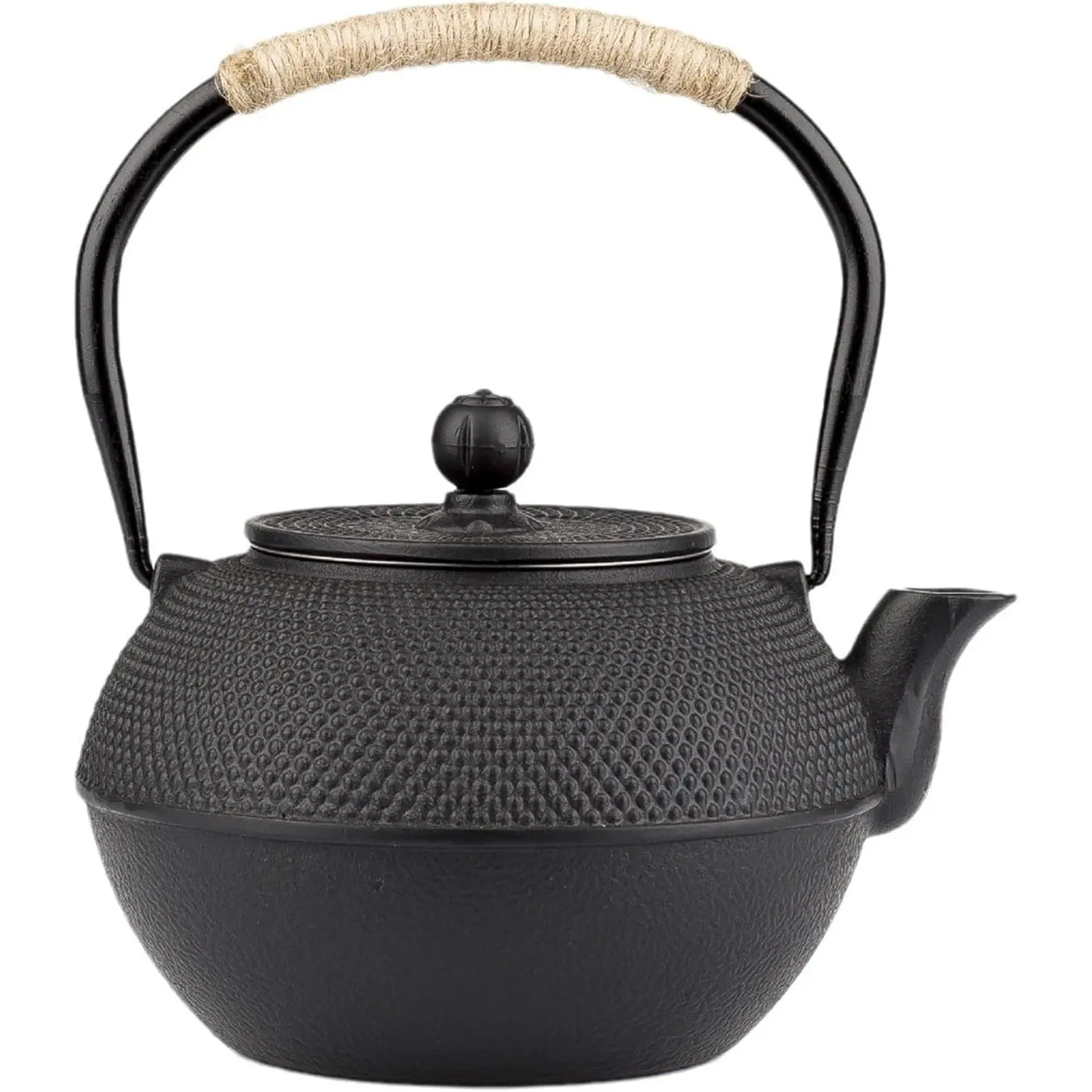 40oz 1200ml Black Cast Iron Teapot Japanese Tetsubin Small Tea Kettle with Infuser, Stovetop Safe Enameled Interior Coated Tea Pot