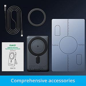 【GARVEE】10000mAh MagSafe Wireless Charger - PD 20W Fast Charging Station with Smart LED Display & Adjustable Stand - Compatible with iPhone 14/13/12 Pro Max/Mini, Galaxy S23 - Travel Essential for Office/College