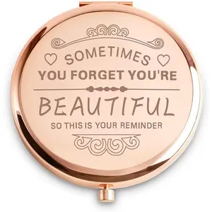Personalized Engraved Compact Mirror, Portable Mirror Gift for Women,Personalized Gift for Women Girls Her, Inspirational Compact Mirror for Birthday, Graduation, Mothers Day,Basket Stuffers,Personalised Gifts for Women Girls Her Friends Sister,Mother