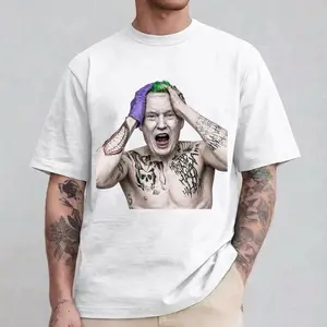Funny Trump "Damaged" Tattooed Screaming T-Shirt Vintage Retro Meme Graphic Tee Gift for Men