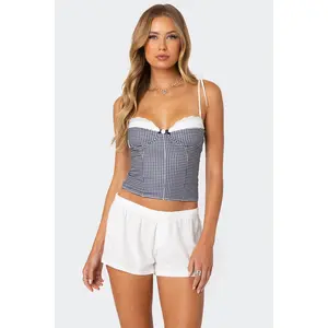 Peekaboo Lacey Gingham Corset