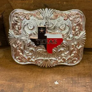 Texas Belt Buckle Silver and Copper