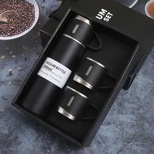Stainless Steel Vacuum Bottle Set with Extra Lids, Keeps Drinks Hot or Cold, Ideal for Travel & Gifts, Summer & Winter Use