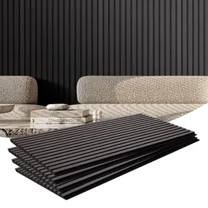 【DealsForYouDays】VEVOR Wood Slat Acoustic Panels, 23.6 x 47.2 inch, MDF Accent Wooden Wall Panels for Modern Interior Wall Decor, Faux Wood Wall Board Panels for Noise Reduction, Black Oak