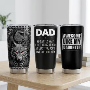 SANDJEST Dad Collection 20oz Tumbler with Lid, Stainless Steel Insulated Vacuum Cup, Double Wall Coffee Travel Mug, Father's Day Gift for Him Step Dad