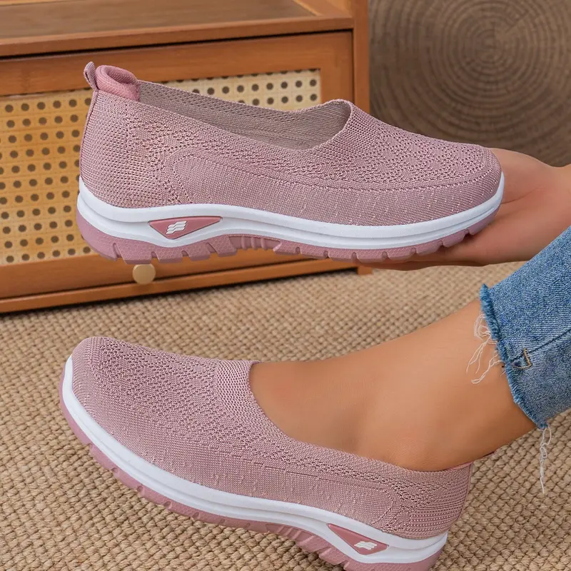 Spring/Summer Mesh Mom Shoes for Women, Soft Anti-Slip Sole Slip-On Walking Shoes, Comfortable Lightweight Breathable Casual Sneakers Footwear, Casual Slip Ons