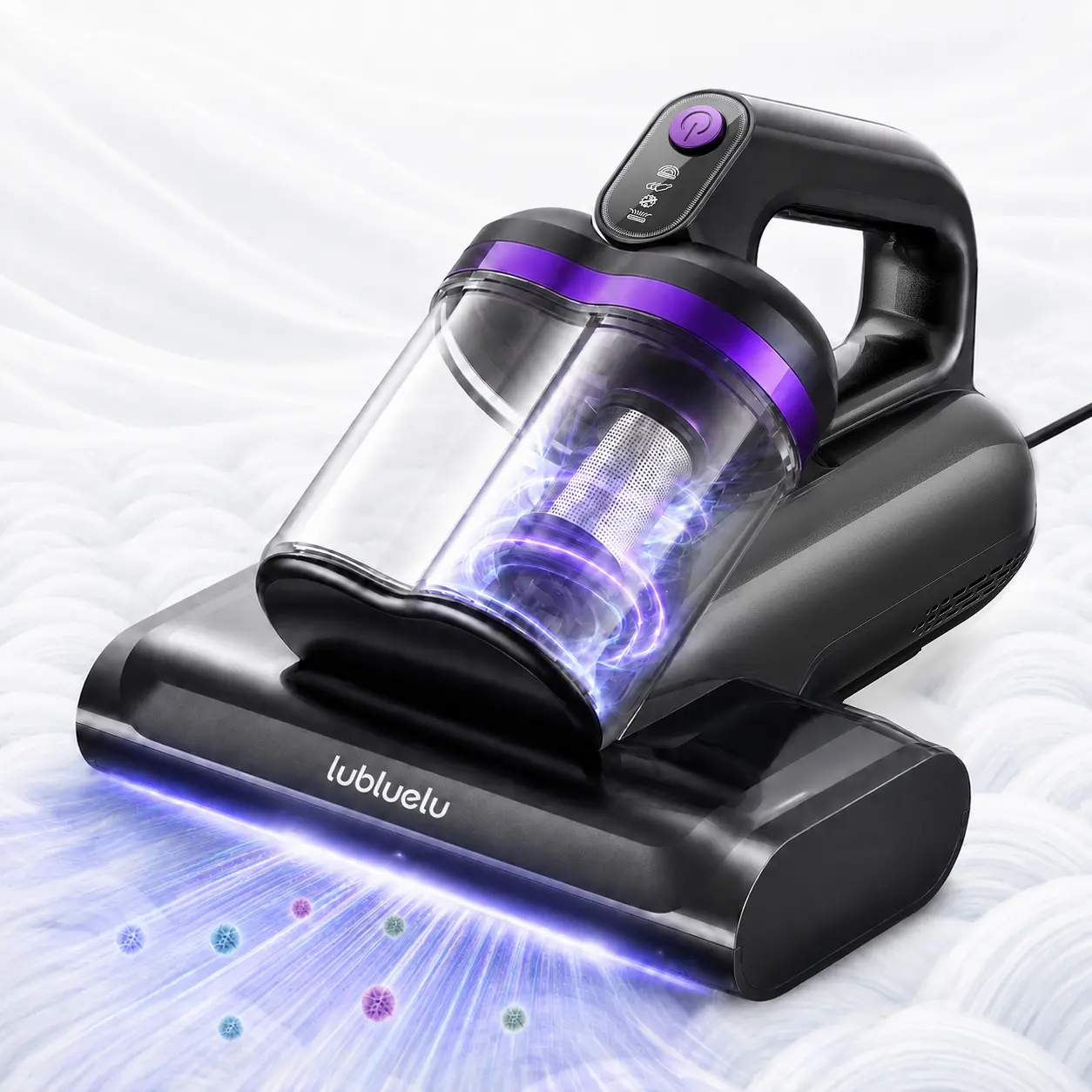 350W Mattress Vacuum Cleaner with 12.5kPa Strong Suction, UV-C Light, 149°F Heated Air and Dual-Cup Design for Beds, Sofas, Pillows and Pet Hair,dorm essentials,home essentials