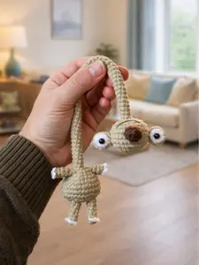Sid the Sloth Crochet Long Neck, Ice Age Character Crochet, Gift For Her, Bag Charm