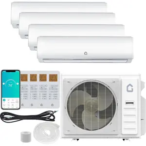 35000 BTU Quad Zone Mini Split ACHeating System 19 SEER2 4 Zone 12000 12000 12000 12000 BTU Ductless Split Air Conditioner wPre-Charged Condenser Not Include Copper Tube Line Set 208-230V