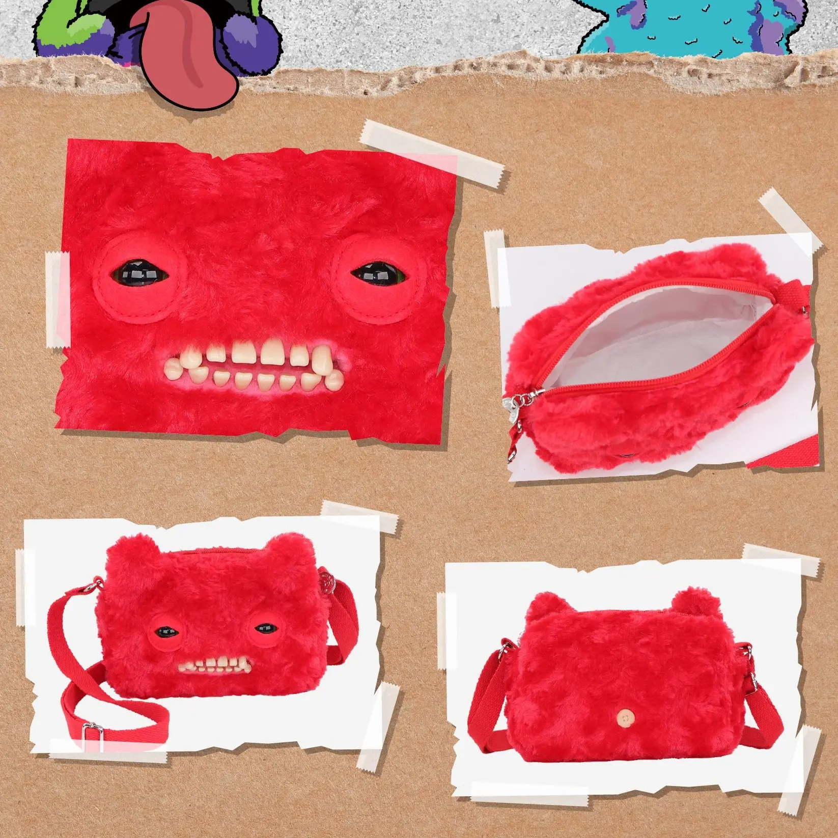 Fuggler Fuzzy Crossbody Bag S2 - Ugly-Cute Monster Plush Purse