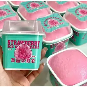 Slow Rising Kawaii Super Soft Ice Cream Cake Bread Squishy Mochi Squishie Kawaii Ice Cream Scented Fidget Sensory Toy (Strawberry)