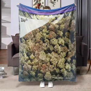 Dank Weed Theme Blanket, Soft Flannel Throw for Home Office Car, Art Decor Gift for Plant Lovers, Multiple
