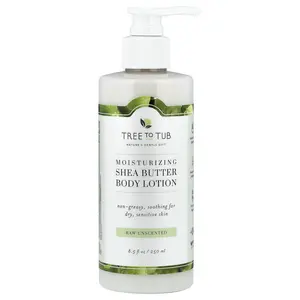 Tree To Tub Shea Butter Moisturizing Body Lotion, For Dry, Sensitive Skin, Raw Unscented , 8.5 fl oz (250 ml)