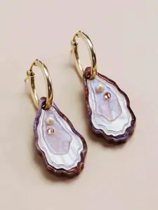 French Vintage Shell Faux Pearl Earrings, Round Shell Pearl, Creative Women's Fashion Party Jewelry, Unique Gift for Holiday and Special Occasions