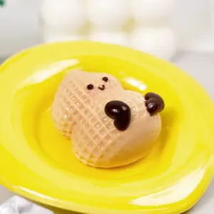 Pawtoto Mini Baby Peanut Yellow Squishy Toy Handmade Food Grade Silicon Creamy Feel Soft Quick Rebound