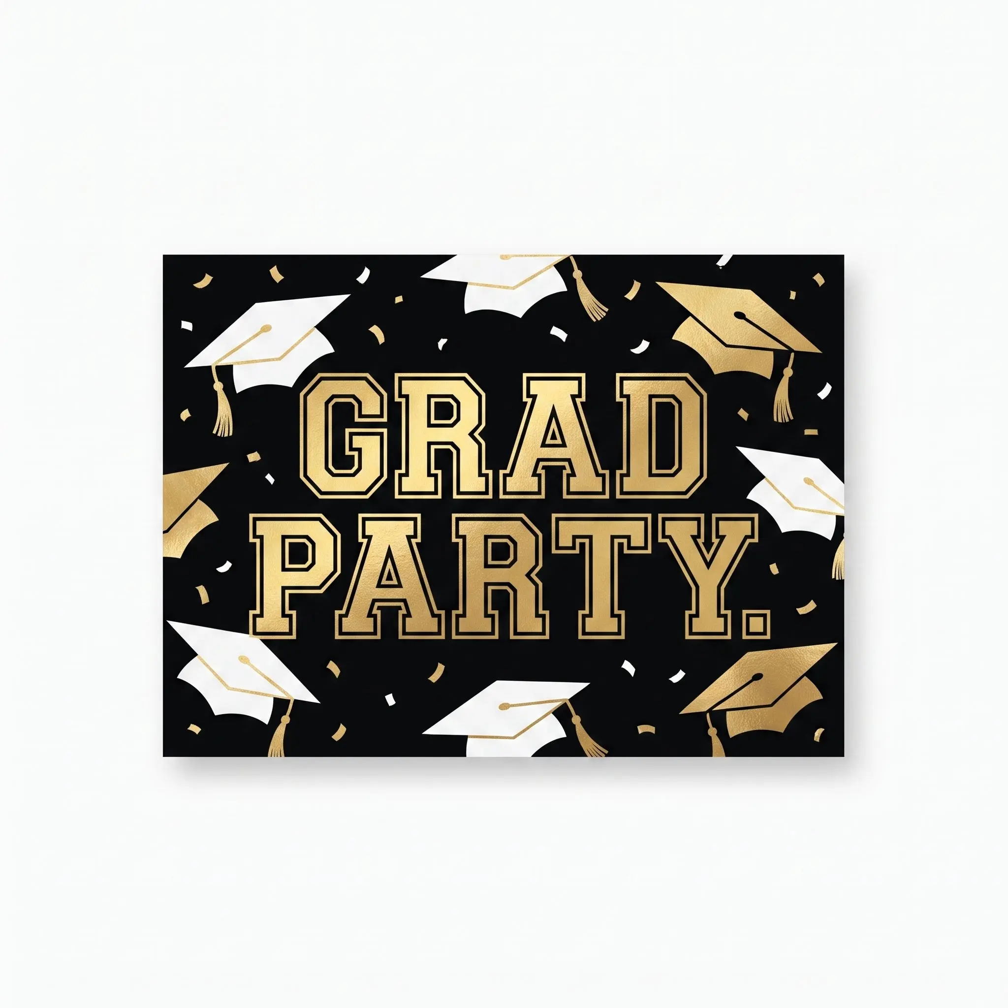 Gold & Black Graduation Party Invitations Gold & Black Graduation Party Invitations
