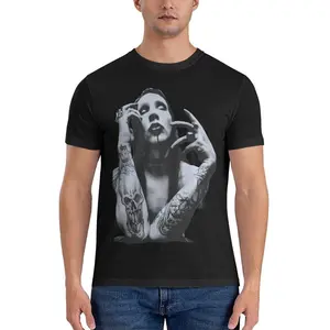 Marilyn Manson T-Shirt Fashion Casual Soft Cotton Short Sleeve T-Shirt Unisex Crew Neck Top Unisex Menswear Garment Hem Straight Sweatshirt, Hoodie, Comfort Colors