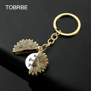 Sunflower Keychain Personalized Sunflower Keys with Birthday Date - Stainless Steel Golden Design. Unique birthday gift for men and women. Ideal choice as a Valentine's Day, Halloween, or Christmas gift from Keychains for Women   Functional Accessory