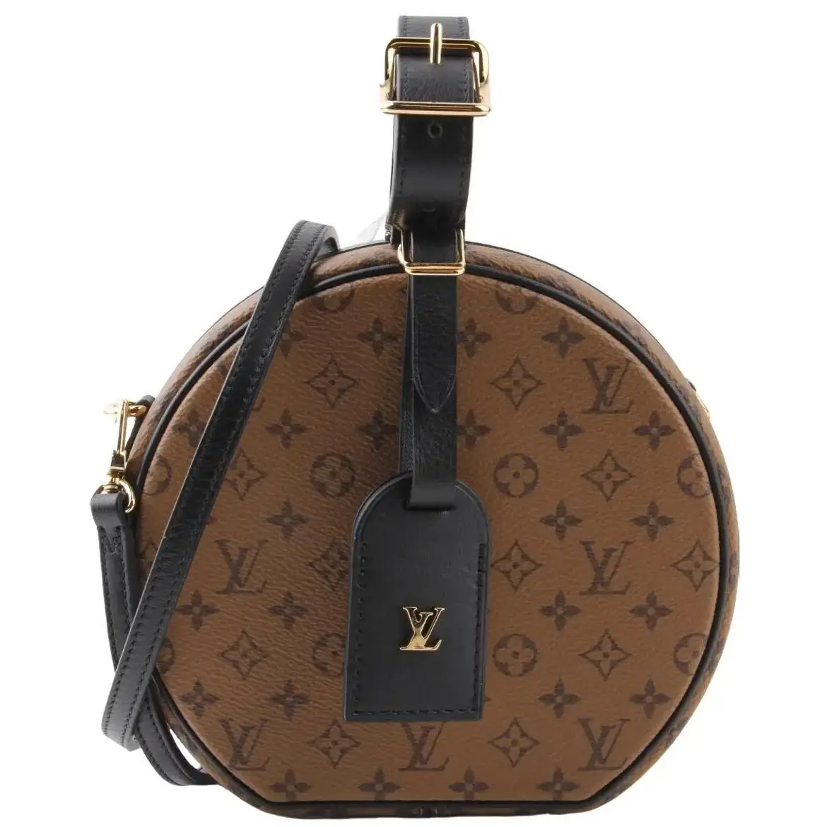 Pre-owned Louis Vuitton Coated Canvas Crossbody Bags Petite Boite Chapeau Bag Reverse Monogram Canvas
