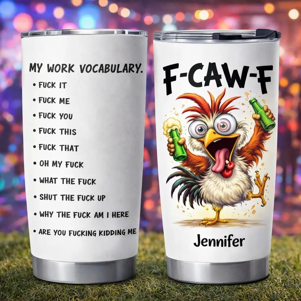 Crazy Party Chicken Tumbler,  Funny Drunk Chicken Cup with Name,  Personalized Humor Gift for Friends & Coworkers