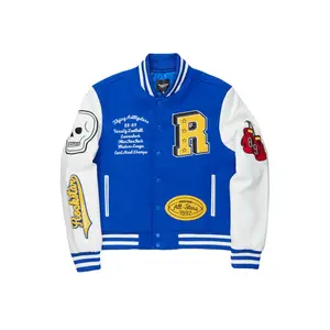 Ahjalee Royal Blue Oversized Varsity Jacket