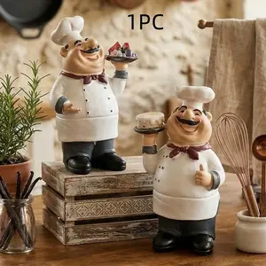 American Country Style Creative Home Decor Item, Cake Shop Chef Decoration Ornament, Unique Kitchen Accessories for Stylish Interiors, Figurines, Home Decor Accessory