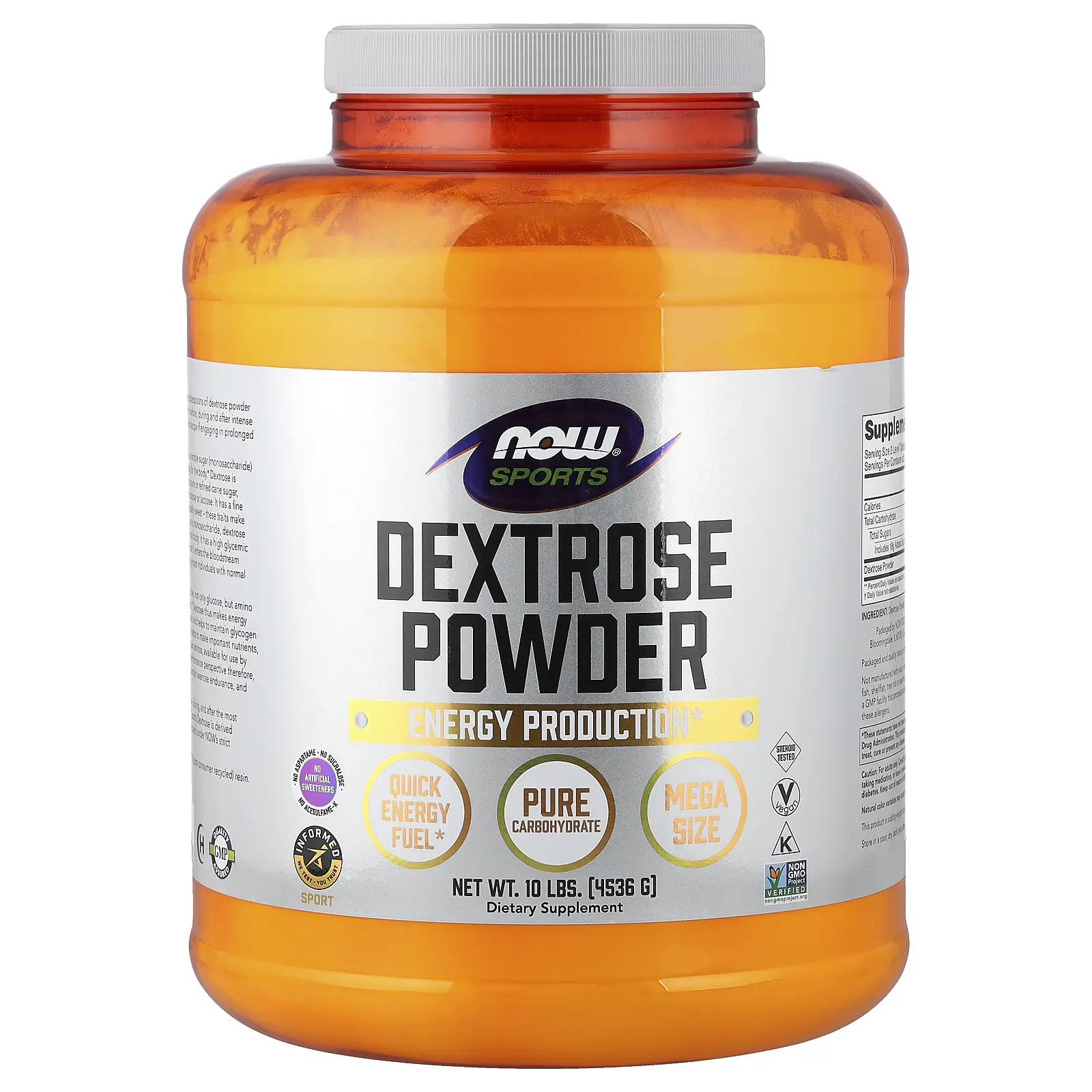NOW Foods Sports, Dextrose Powder, 10 lbs (4,536 g)