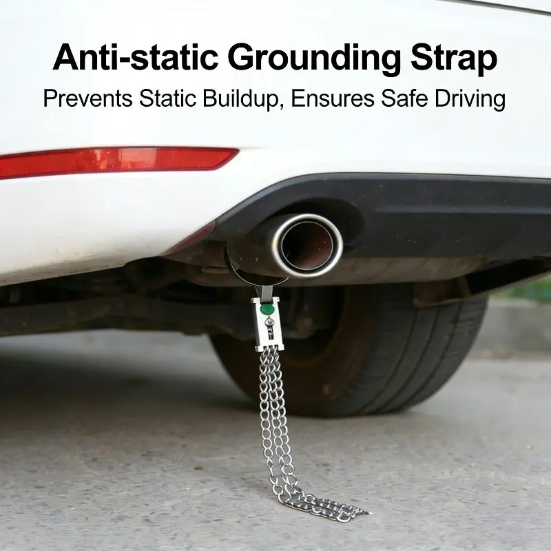 New Reflective Visibility Anti Static Discharge Ground Belt for Vehicles, Heavy-Duty Static Electricity Buildup Release Strap for Truck Trailer Commercial Cars, Durable Safe Driving Accessory Grounding