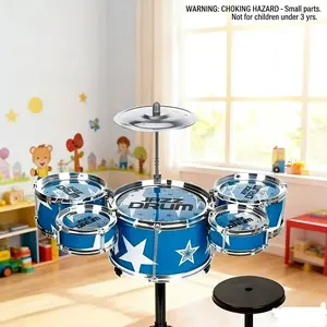 Large Toy Drum Set Beginner Percussion Instrument, Baby Kids Jazz Drum Musical Toy, Educational Music Toy for Toddlers, Drum Kit