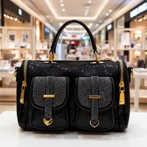 Elegant Ladies' Rhinestone Sequin Bag Large Capacity Single Shoulder Crossbody Versatile for Casual & Formal Occasions Multifunctional Shoulder Handbag Fashionable Design Durable Zipper Closure