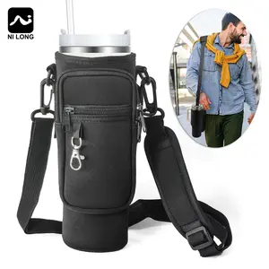 Stanley Sipper Bottle Carrier Bag with Adjustable Strap, Straw Lid Hook Design, Bollus Phone Pocket Accessory for Stanley Cups
