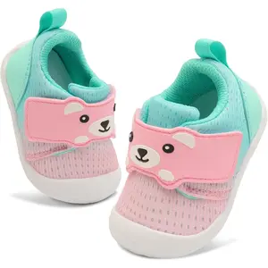 L-SOK025 Baby Walking Shoes Wide Baby Shoes Boys Girls Infant Sneakers Crib Shoes Breathable Toddler Barefoot Shoes Slip On Shoes