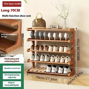 5/6 Tier Space-Saving Bamboo Shoe Rack , Independent Storage Boxes, Wood Grain Finish, Eco-Friendly Material Furniture, Suitable for Dormitories and Entryways, Shoe Rack Suitable for Front Door Entry, Hallway, Living Room, Bedroom, Garage