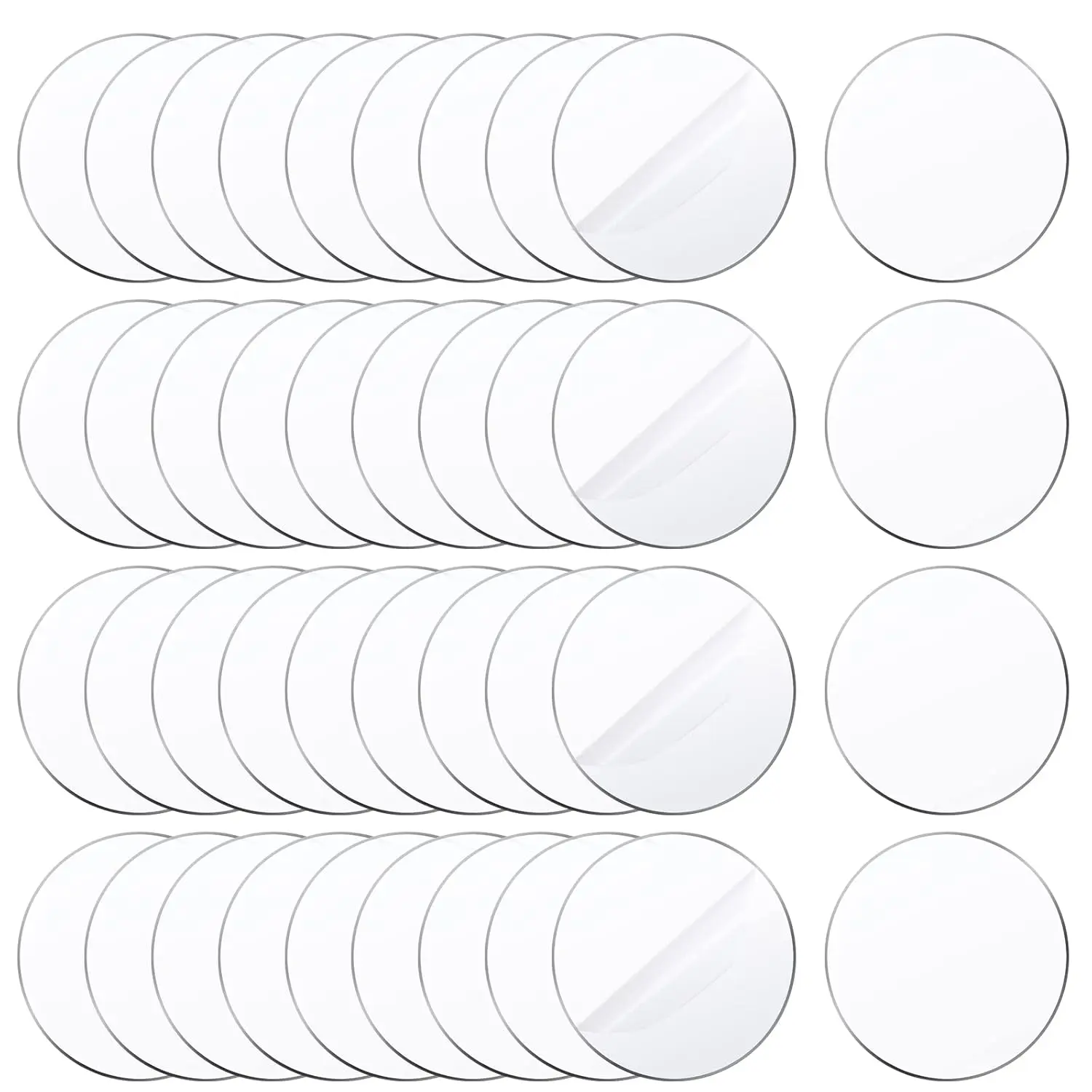 Tongcloud 50Pcs 2 Inch round Clear Acrylic Plexiglass Sheet Disc Circle Plastic Sheet Plastic Sheet Transparent Board Panel for Glass DIY Project Picture Frame Paintings Art (2'', Transparent, 50)