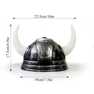 1pc Plastic Viking Helmet Costume Prop - Featherless Hat, Cute Mask for Halloween, Christmas, Sports & Outdoor Face Cover Accessory, Party Dress-Up Accessory, Accessories, Halloween Accessory