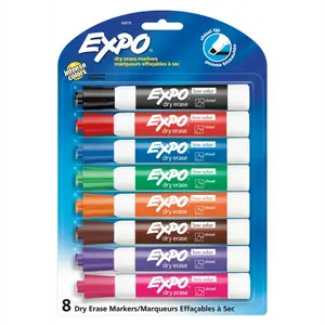 EXPO Low Odor Dry Erase Markers, Chisel Tip 8 Count