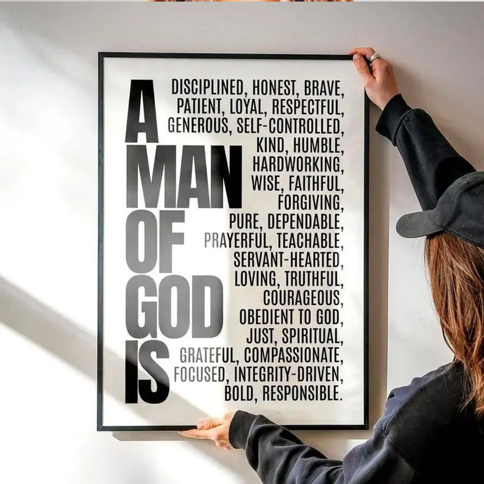A Man Of God Is Christian Poster Bible Verse Premium Wall Art Poster Unframed HD Print Home Office Decor Unique Trendy Gift