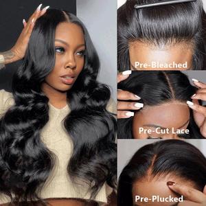 Bling Hair 5x5 Lace Closure Wigs Glueless Wig Human Hair Ready To Wear Bleach Knot 6x4 Body Wave Pre plucked Ready To Go Wigs Pre Cut Lace 180 Density #dealsforyoudays