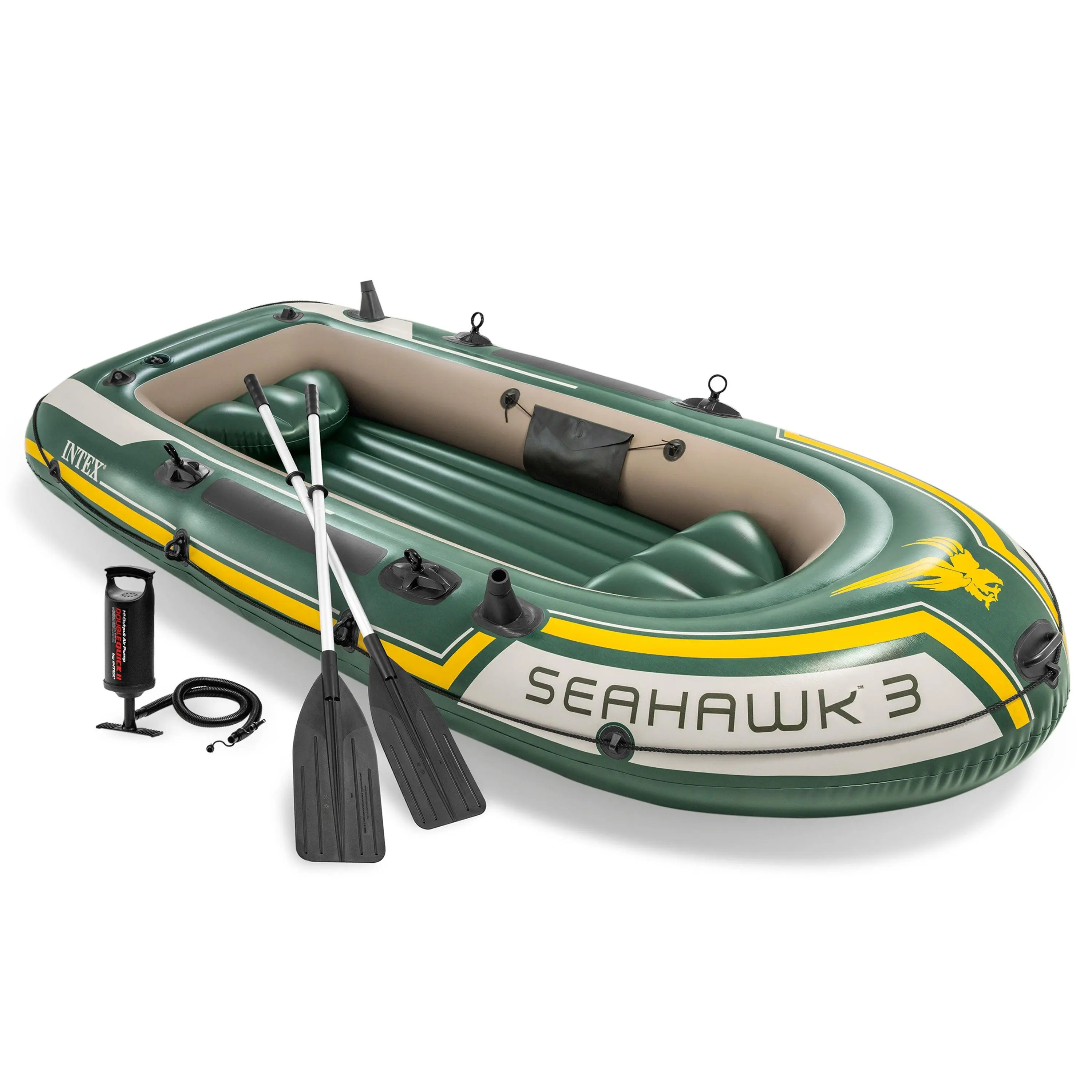 Intex Seahawk 3 Person Inflatable Rafting Boat Set with Aluminum Oars and Pump Intex Seahawk 3 Person Inflatable Rafting Boat Set with Aluminum Oars and Pump