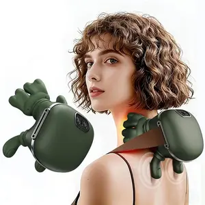 BiLOLLY Electric Shoulder & Neck Massager with Heating Function Acupressure Massage Kneading Pillow Rechargeable Battery Ideal for Neck Back Shoulders Office Use Gift for Parents Family