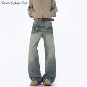 Simple Outsider Shop Vintage Denim Jeans Wide-Leg with Pocket Design Relaxed Fit for Casual & Formal Occasions Classic Tailoring & Durable A Must-Have for Fashion Enthusiasts SpringStatements