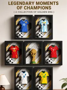 Football Champion Building Block Frame Set, Soccer Jersey Pixel Art Display, DIY Sports Wall Decor, Collectible Desk Frame Gift For Fans Open For Sale!
