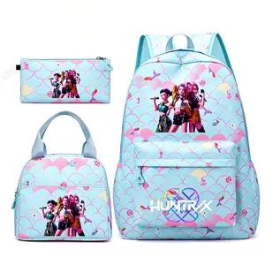 3-piece Kpop Girl backpack set includes a pencil case,backpack, and lunch bag. Stylish and versatile, it's suitablefor various occasions such as school, school events, work,and travel.