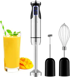 Immersion Blender Handheld - 8 Speed Stainless Steel Electric Hand Blender, 3 in 1 Emulsion Blender Handheld with Turbo Mode, Stick Blender Emulsifier for Kitchen for Soup, Smoothie, Puree