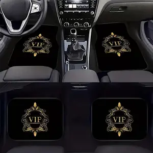 Car Floor Mats Set of 4, Fashion Vip Pattern Print, Universal Size Anti-Slip Inner Liner, Easy Clean, Suitable for Most Car Models, Car Interior Accessory