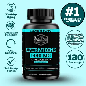 Antioxidant Rich Black Forest Spermidine 1440MG, 120 Capsules 12mg Per Serving 4 Month Supply for Energy Production & Cognitive Function