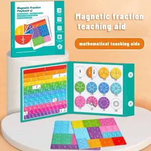 Magnetic Fraction Tiles & Circles Set with Demonstration Book, Visual Math Manipulatives for Elementary School, Hands-On Learning Tools for Fractions, Addition & Subtraction, Montessori & Homeschool Supplies, Gift
