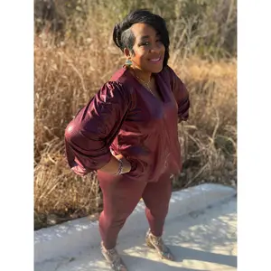 Burgundy Wine Faux Leather Snake  Skin Top